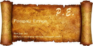 Posgay Ernye névjegykártya